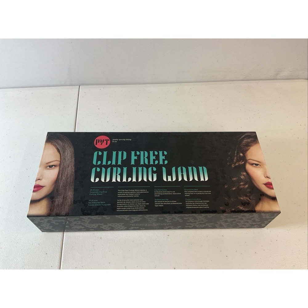 NEW PYT Pretty‎ Young Thing & Co. Clip Free 19mm Curling Wand W/ Infrared Heat